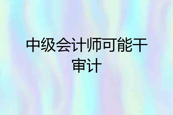 中级会计师可能干审计