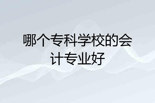 哪个专科学校的会计专业好