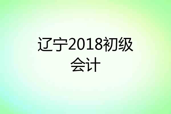 辽宁2018初级会计