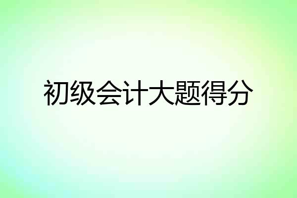 初级会计大题得分