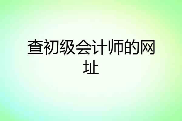 查初级会计师的网址