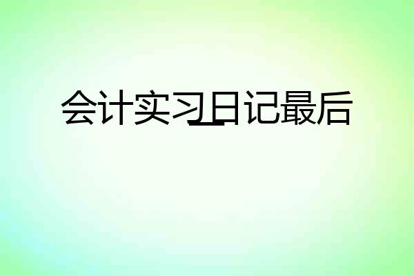 会计实习日记最后一