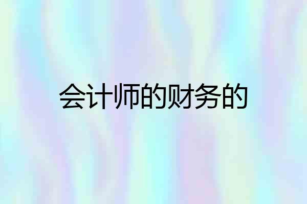会计师的财务的