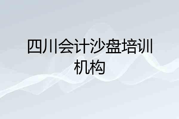 四川会计沙盘培训机构