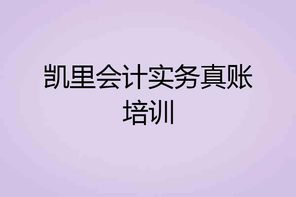 凯里会计实务真账培训
