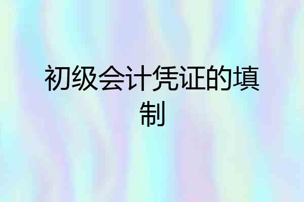 初级会计凭证的填制
