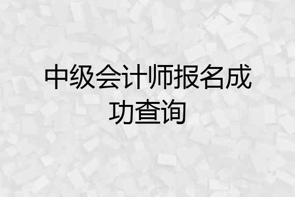 中级会计师报名成功查询