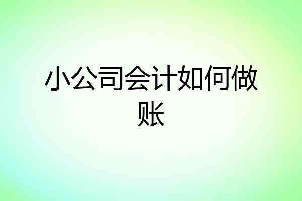 小公司会计如何做账