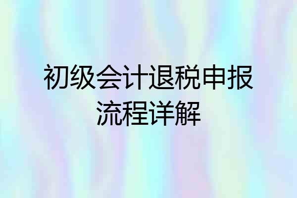 初级会计退税申报流程详解