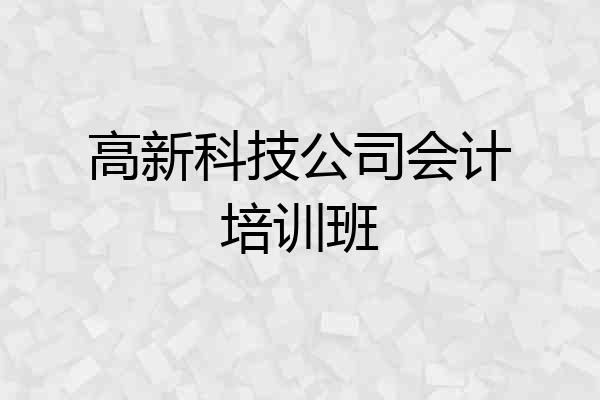 高新科技公司会计培训班