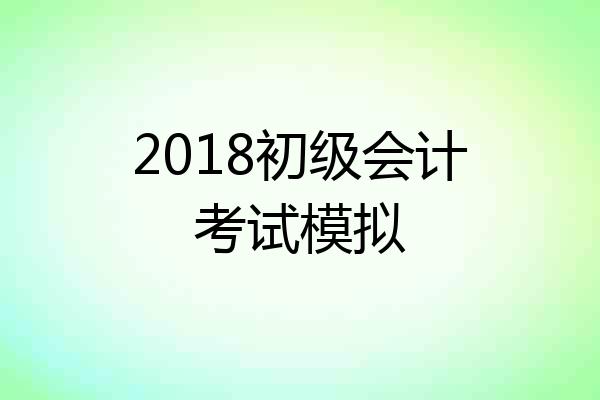 2018初级会计考试模拟