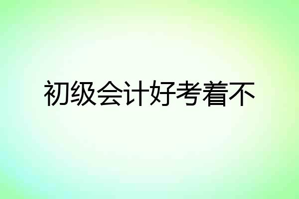 初级会计好考着不