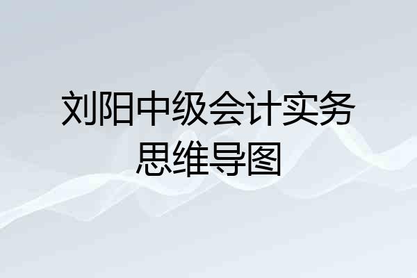 刘阳中级会计实务思维导图