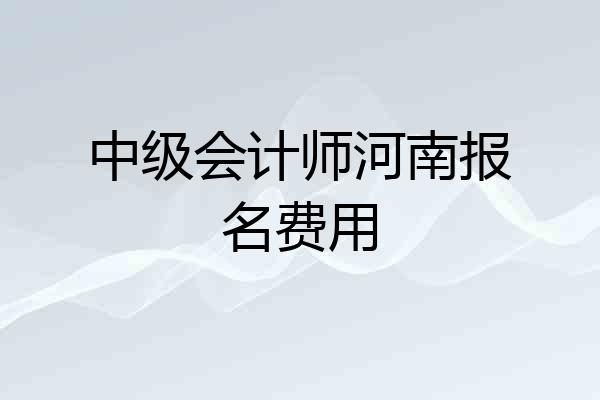 中级会计师河南报名费用