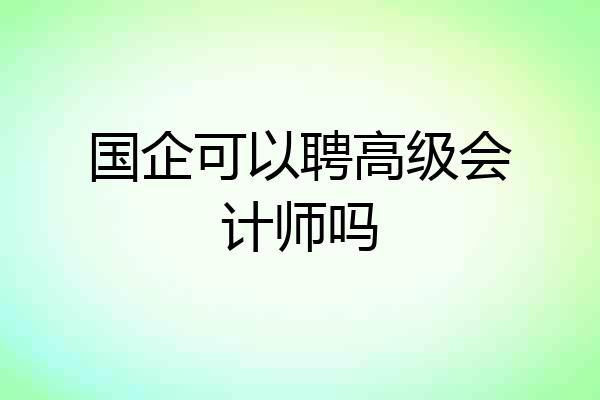 国企可以聘高级会计师吗