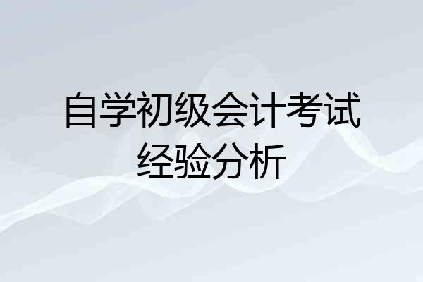 自学初级会计考试经验分析