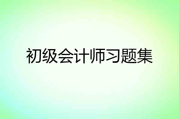 初级会计师习题集