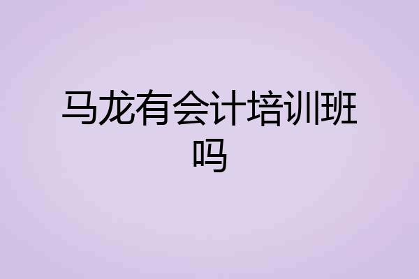 马龙有会计培训班吗