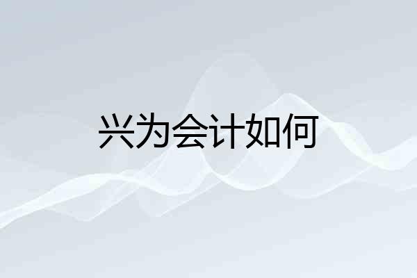 兴为会计如何