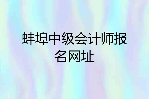 蚌埠中级会计师报名网址