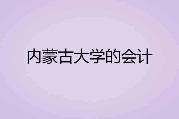 内蒙古大学的会计