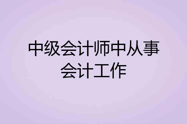 中级会计师中从事会计工作