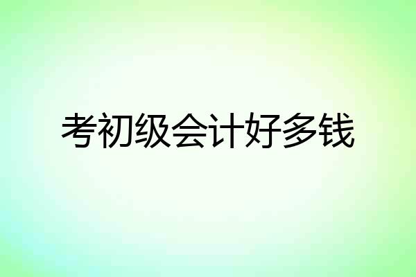考初级会计好多钱