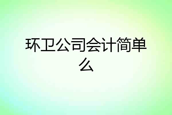 环卫公司会计简单么