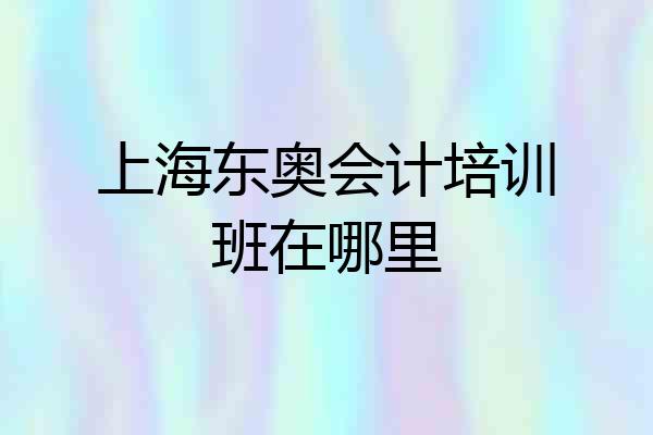 上海东奥会计培训班在哪里