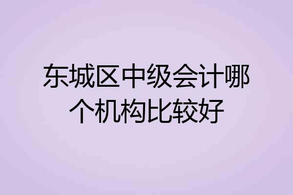 东城区中级会计哪个机构比较好