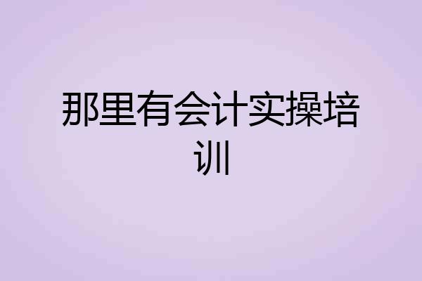 那里有会计实操培训
