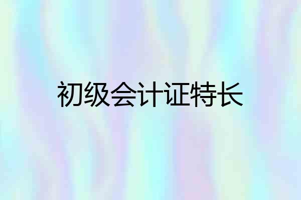 初级会计证特长