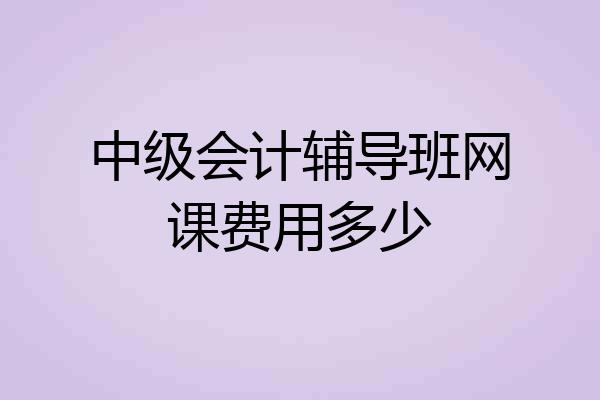 中级会计辅导班网课费用多少