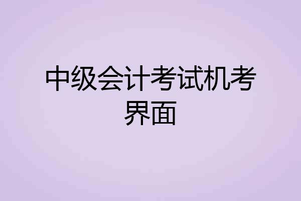 中级会计考试机考界面