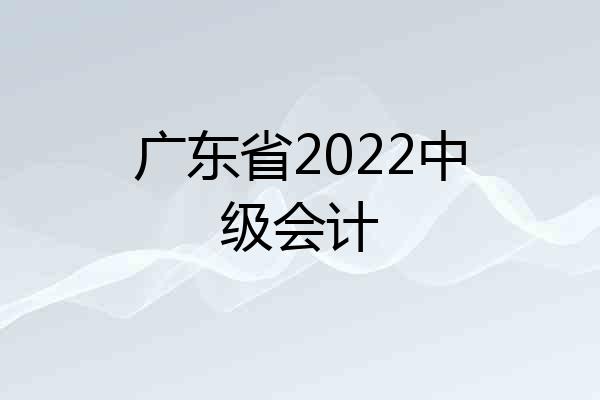 广东省2022中级会计