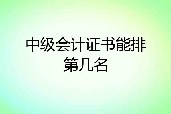 中级会计证书能排第几名