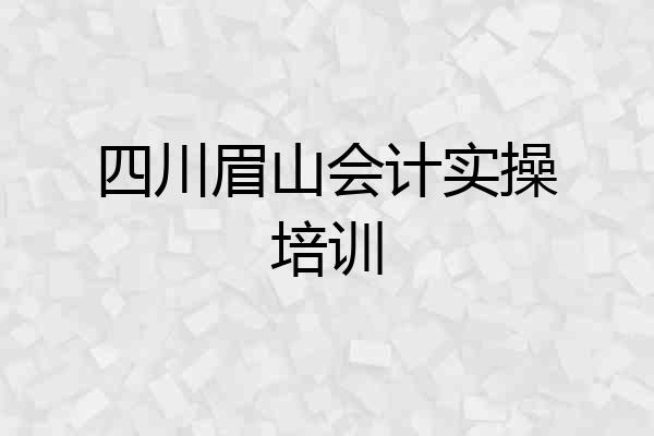 四川眉山会计实操培训