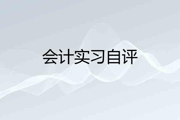 会计实习自评