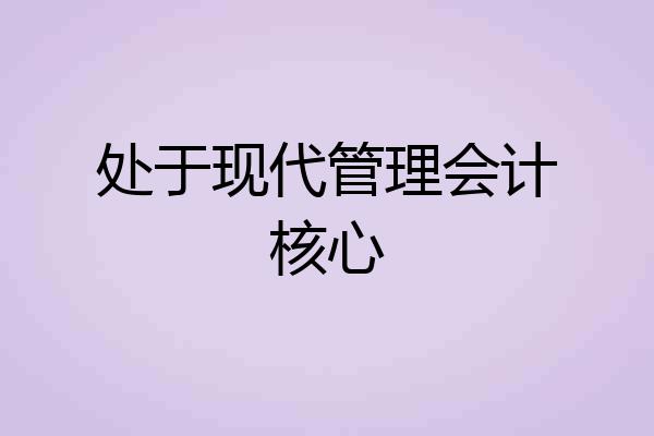 处于现代管理会计核心