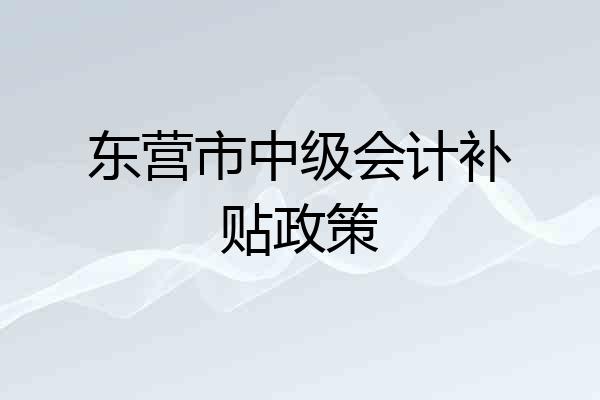 东营市中级会计补贴政策