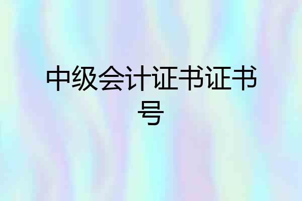 中级会计证书证书号