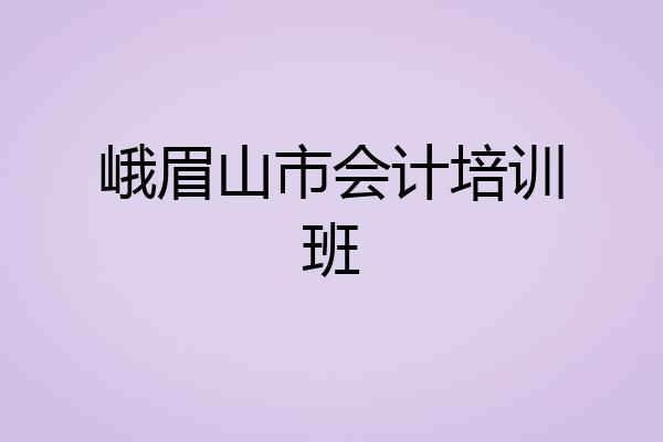峨眉山市会计培训班