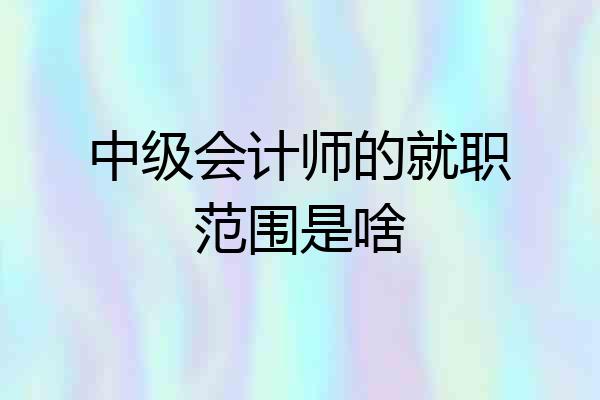 中级会计师的就职范围是啥