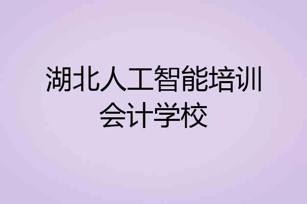 湖北人工智能培训会计学校