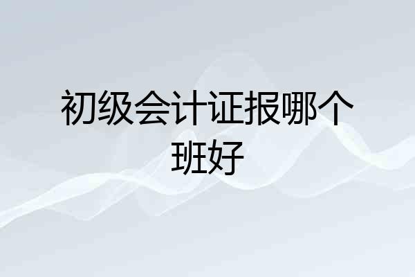 初级会计证报哪个班好