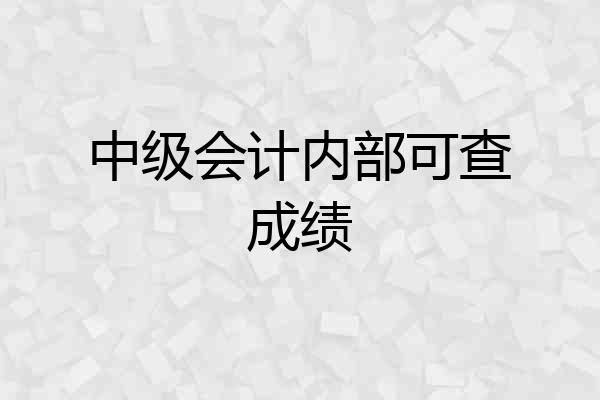 中级会计内部可查成绩