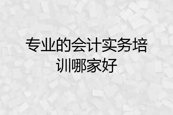 专业的会计实务培训哪家好