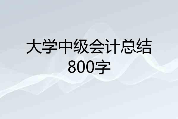 大学中级会计总结800字