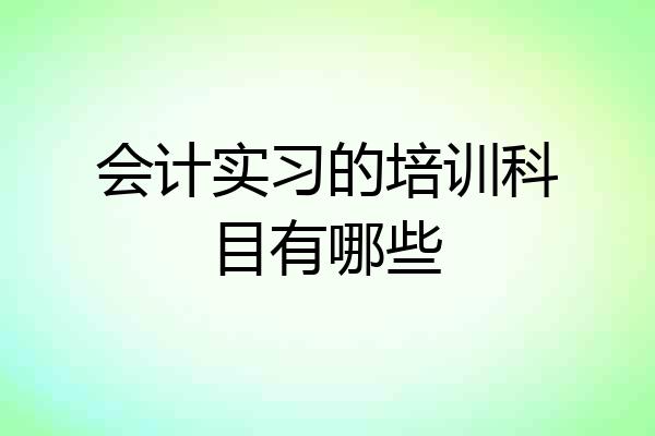 会计实习的培训科目有哪些