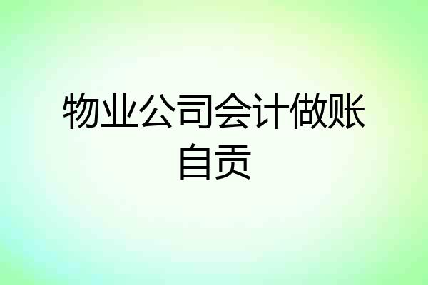 物业公司会计做账自贡